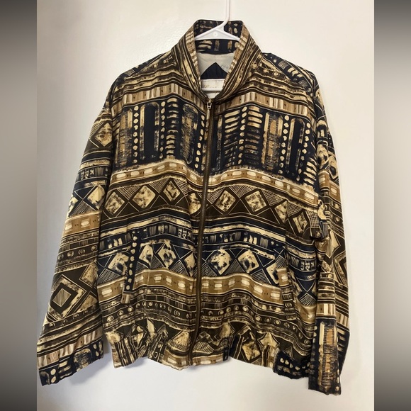 Vintage silk zip up jacket - Picture 1 of 12